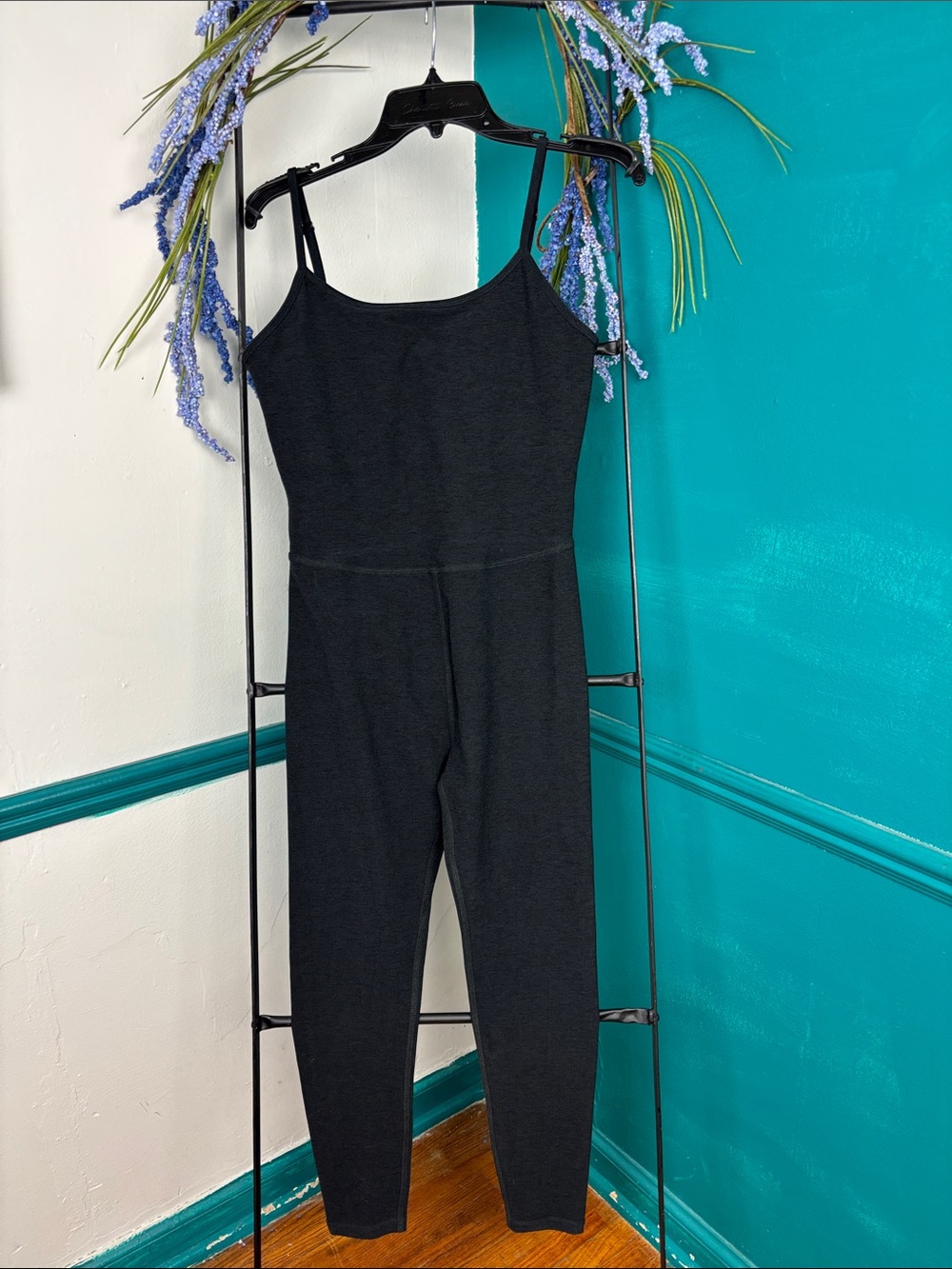 Beyond Yoga Black Sleeveless Jumpsuit with Thin Straps